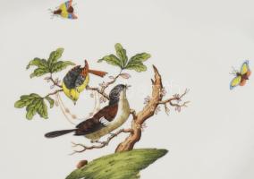 Herendi Rothschild mintás kínáló. Jelzett, hibátlan, 34x25 cm