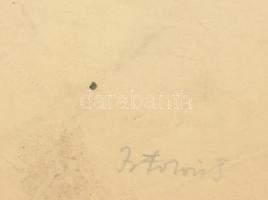 Istókovits Kálmán (1898-1990): Erdei táj. Ceruza, papír. Jelezve balra lent, Üvegezett keretben, sar...