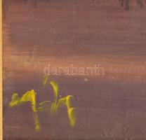 Olvashatatlan jelzéssel: Virág csendélet. Olaj, farost, jelzett, sérült keretben 70x55 cm