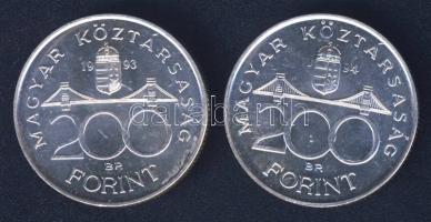 1993-94. 200Ft Ag "MNB" + "Deák" T:BU,2