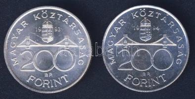 1993-94. 200Ft Ag "MNB" + "Deák" T:BU,2