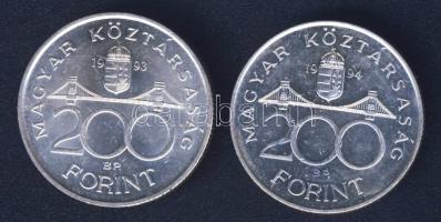 1993-94. 200Ft Ag "MNB" + "Deák" T:BU,2