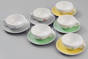 6 darab vintage csésze, csészealjakkal.