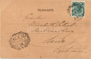 1902 Hollabrunn, Oberhollabrunn; Kirche. maximilian Jordan / church. Art Nouveau montage with coat o...