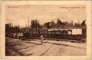 1911 Budapest XII. Svábhegy, Fogaskerekű vasút gőzmozdonya, vonat (fl)