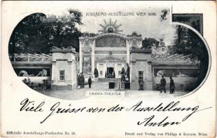 1898 (Vorläufer) Wien, Vienna, Bécs; Jubiläums-Ausstellung 1898, Urania-Theater. Officielle Ausstellungs-Postkarte Nr. 53. Verlag Philipp & Kramer / cinema at the expo. Art Nouveau + So. Stpl