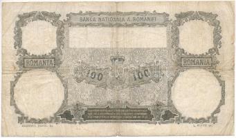 Románia 1931. december 3. 100L "P.7597 189915037" T:VG beszakadások, lyukak / Romania 1931...