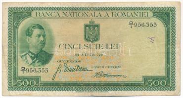 Románia 1934. 500L "O/I 956353" T:F / Romania 1934. 500 Lei "O/I 956353" C:F Krause P#36