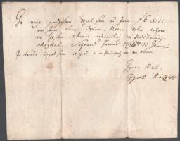 1796 Szlovén és görög nyelvű kéziratos feljegyzés