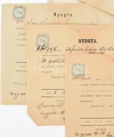 1884 Szegvár, 10 darab nyugta, 7kr bélyeggel