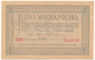 Lengyelország 1919. 1M "IBW 380,346" T:VF papírsérülés Poland 1919. 1 Marka "IBW 380,346" C:VF paper damage Krause P#19