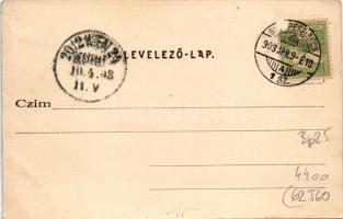 1903 Budapest IX. Ferenc körút, villamos, üzletek. Divald Károly 138. sz. + "BUDAPEST - BÉCS 1....