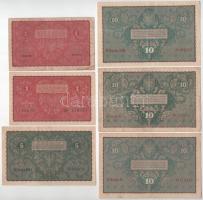 Lengyelország 1919. 1M-10M (6xklf) T:F-VG Poland 1919. 1 Marka - 10 Marka (6xdiff) C:F-VG