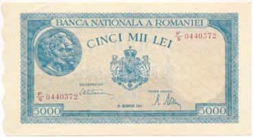 Románia 1945. december 20. 5000L T:F szép papír Romania 1945. Decembre 20th 5000 Lei C:F fine paper Krause P#56