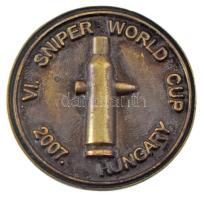 2007. "VI. Sniper World Cup Hungary 2007 / ORFK Rendészeti Szervek Kiképző Központja" kétoldalas bronz emlékérem (47mm) T:AU