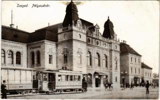 1919 Szeged, Pályaudvar, vasútállomás, villamos (EK)