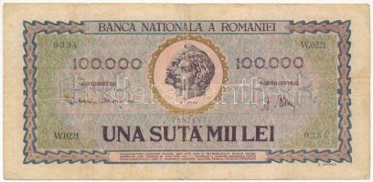 Románia 1946. 100.000L T:F Romania 1946. 100.000 Lei C:F Krause P#59