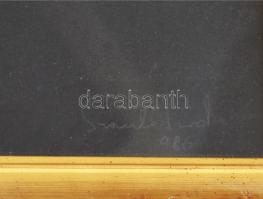 Szántó Piroska (1913-1998): Napraforgók, 1986. Szitanyomat, papír, jelezve jobbra lent. Üvegezett, d...