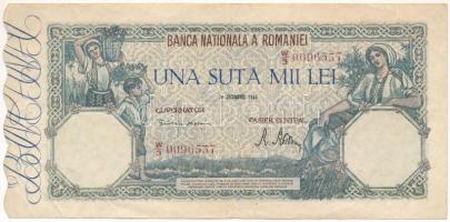 Románia 1946. december 20. 100.000L T:F erős papír Romania 1946. Decembre 20th 100.000 Lei C:F stron...