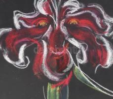 Szántó Piroska (1913-1998): Virágok, 1985. Pasztell, papír, jelezve jobbra lent. Üvegezett, dekoratí...