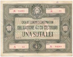 Románia ~1960-1980. "Casa de Economi si Consemnatiuni" 4%-os kölcsön kötvénye 100L-ről T:F erős papír Romania ~1960-1980. "Casa de Economi si Consemnatiuni" 4% loan bond about 100 Lei C:F strong paper