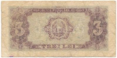 Románia 1952. 3L T:VG Romania 1952. 3 Lei C:VG Krause P#82b