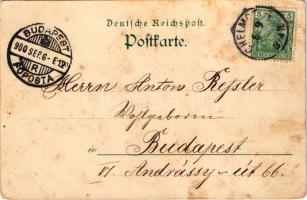 1900 Chelmce, Mühle, Kath. Kirche und Schule, Beamtenhaus, Kryszewski's Hotel. Kunstanstalt Ott...