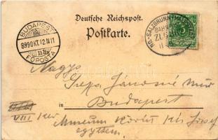 1899 (Vorläufer) Mieroszów, Friedland (Wroclaw, Breslau); Kath. Kirche, Evang. Kirche, Ring mit Rath...