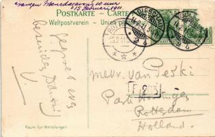 1911 Tczew, Dirschau; Wartesaal / Vistula riverside, waiting hall, interior, restaurant, hotel. Art ...