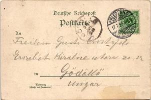 1898 (Vorläufer) Mieroszów, Friedland (Wroclaw, Breslau); Bahnhof, Ev. und Kath. Kirche, Ringansicht...