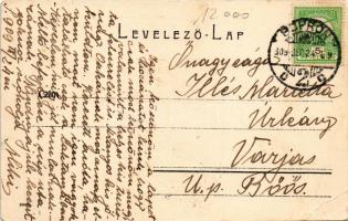 1909 Sopron, Várkerület, villamos, piac, Pollak Arnold üzlete (EB)