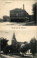 Cedry Wielkie, Groß Zünder; Zuckerfabrik, Kirche / sugar factory, church (fl)