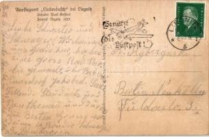 1931 Lipce, Lindenbusch (Liegnitz, Legnica); Geistert's Etablissement mit Garten, Dapolin Benzi...