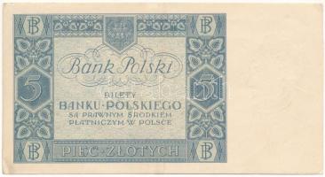 Lengyelország 1930. 5Zl T:F szép papír Poland 1930. 5 Zlotych C:F nice paper