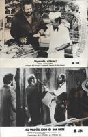 cca 1989 előtt készült filmekben Bud Spencer olasz színész, 3 db vintage produkciós filmfotó (vitrinfotó, lobbyfotó) ezüst zselatinos fotópapíron, a használatból eredő (esetleges) kisebb hibákkal, barnás foltokkal, 18x24 cm