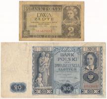 Lengyelország 1936. 2Zl + 20Zl T:VG,F Poland 1936. 2 Zloty + 20 Zlotych C:VG,F