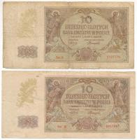 Lengyelország 1940. 10Zl (2x) T:F,VG Poland 1940. 10 Zlotych (2x) C:F,VG