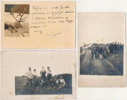 7 db régi vadász fotó képeslap / 7 pre-1945 photo postcards of hunters