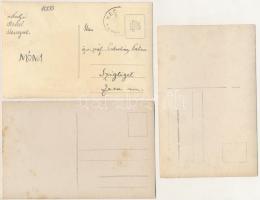 7 db régi vadász fotó képeslap / 7 pre-1945 photo postcards of hunters