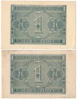 Lengyelország 1941. 1Zl (2x) T:VF,F Poland 1940. 1941. 1 Złoty (2x) C:VF,F Krause P#99