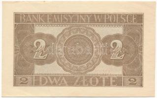 Lengyelország 1941. 2Zl T:XF hajtatlan, több kisebb hajlás Poland 1940. 1941. 2 Złotych C:XF unfolde...