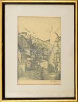 Balogh M. Jelzéssel: Tabáni részlet 1941.Rézkarc, papír, Üvegezett keretben .22x15 cm