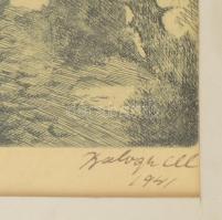 Balogh M. Jelzéssel: Tabáni részlet 1941.Rézkarc, papír, Üvegezett keretben .22x15 cm