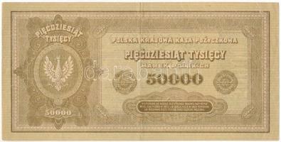 Lengyelország 1922. 50.000M T:F beszakadások Poland 1922. 50.000 Marek C:F tears Krause P#33