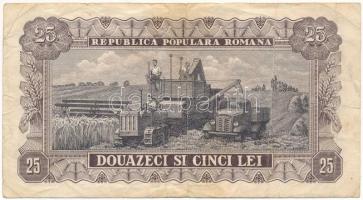 Románia 1952. 25L kék sor- és sorozatszámmal T:F,VG Romania 1952. 25 Lei with blue serial C:F,VG Kra...