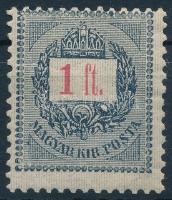 1889 1Ft, fogazás 12 :11 3/4, enyhén képbe fogazva (55.000) / Mi 39 perforation 12 :11 3/4