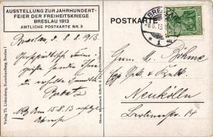 1913 Wroclaw, Breslau; Ausstellung zur Jahrhundertfeier der Freiheitskriege. Amtliche Postkarte Nr. ...