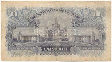 Románia 1952. 100L T:VG
Romania 1952. 100 Lei C:VG 
Krause P#90b