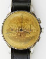 Jaeger kronográfos férfi karóra 285 Cal, ca 1951. Nem működik, korrodált számlap d: 35 mm