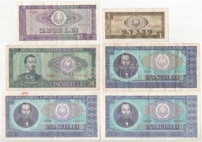 Románia 1966. 1L + 10L + 50L + 100L (3db) T:F közte szép papír, folt Romania 1966. 1 Leu + 50 Lei + 100 Lei (3pcs) C:F within fine paper, spotted